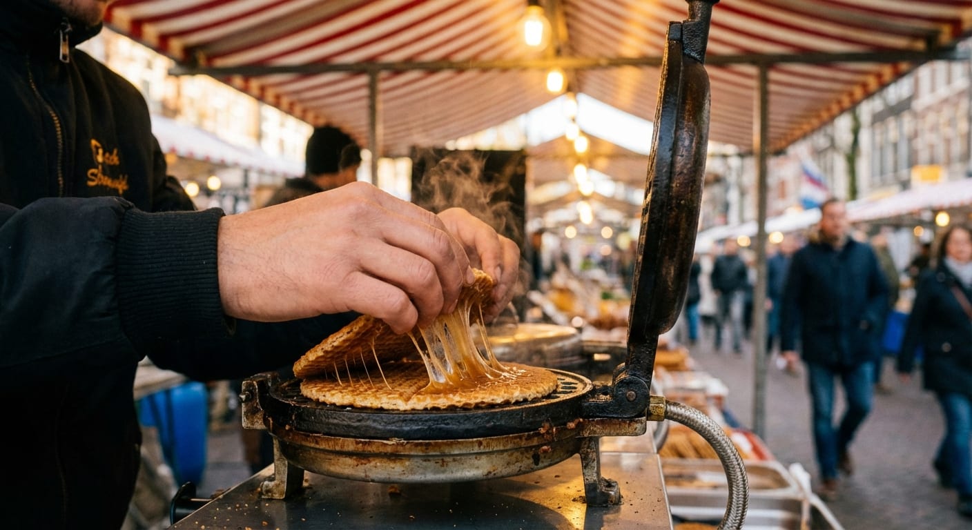 dutch stroopwafel street food amsterdam market