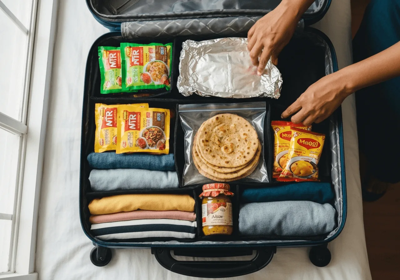 Modern airport lounge interior at Delhi T3 with comfortable seating and food buffet