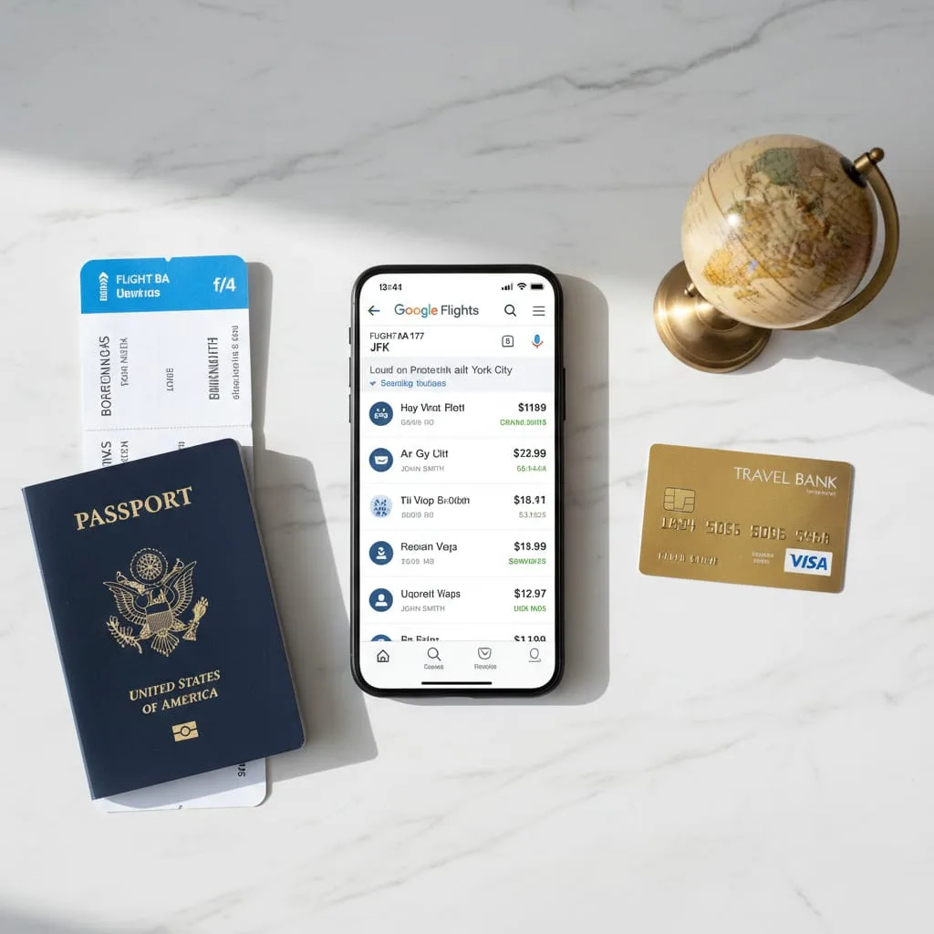 how to book cheap international flights india - smartphone showing flight search app