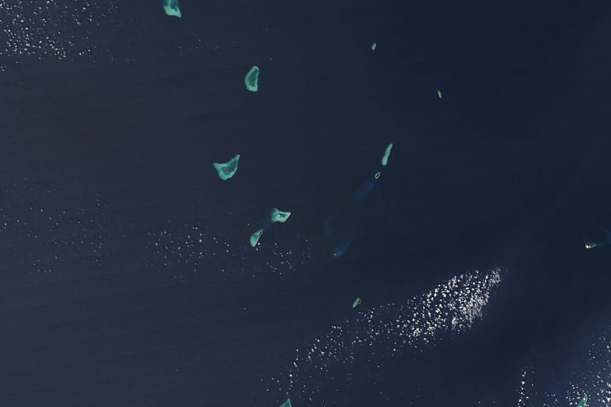 Agatti lagoon Lakshadweep aerial view — cordelia cruise december 2026