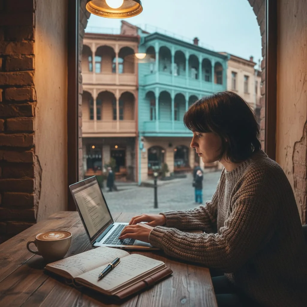 Tbilisi Georgia old town cafe remote working