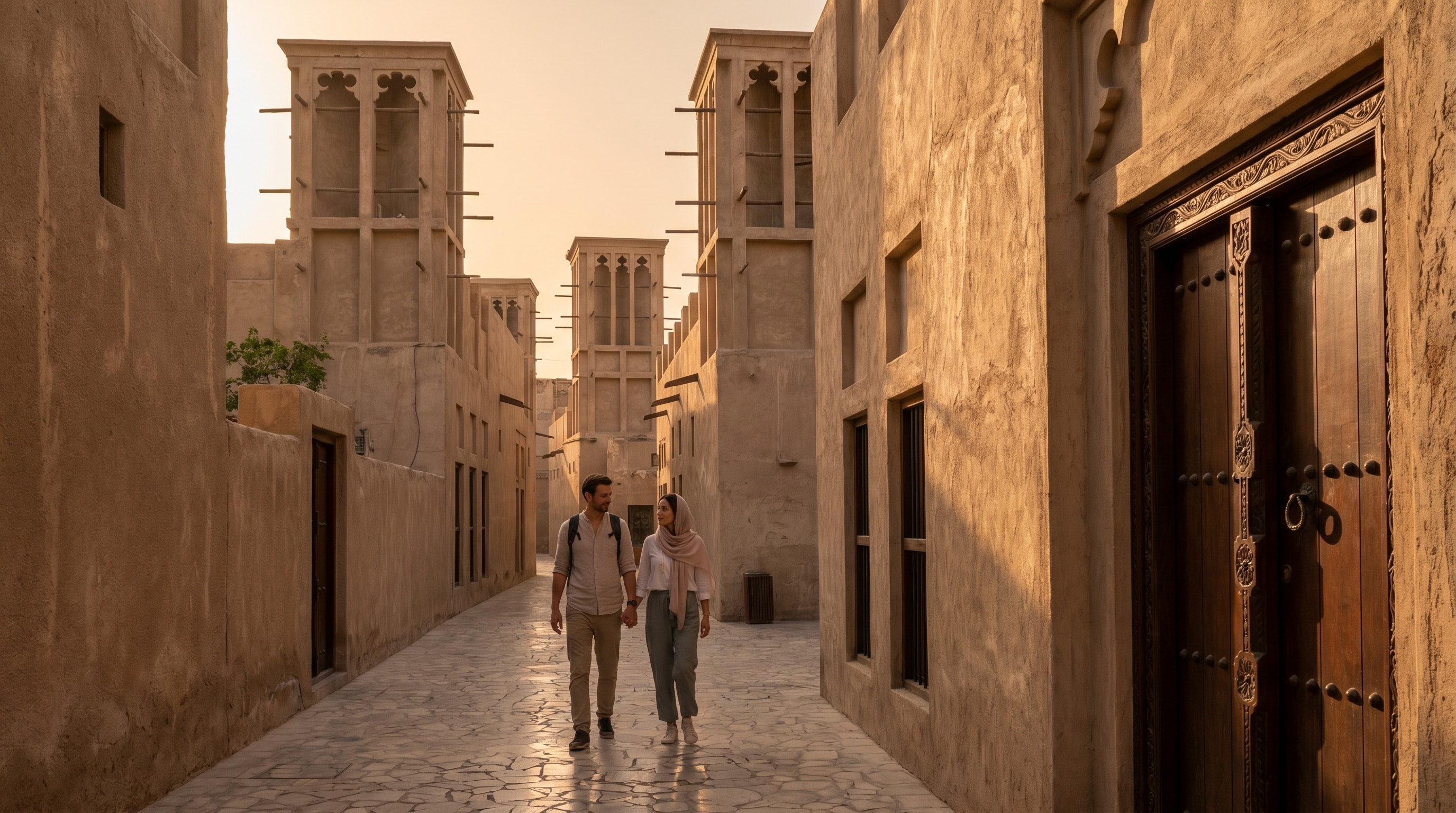 Wind-tower buildings in Al Fahidi, one of the cultural things to do in Dubai