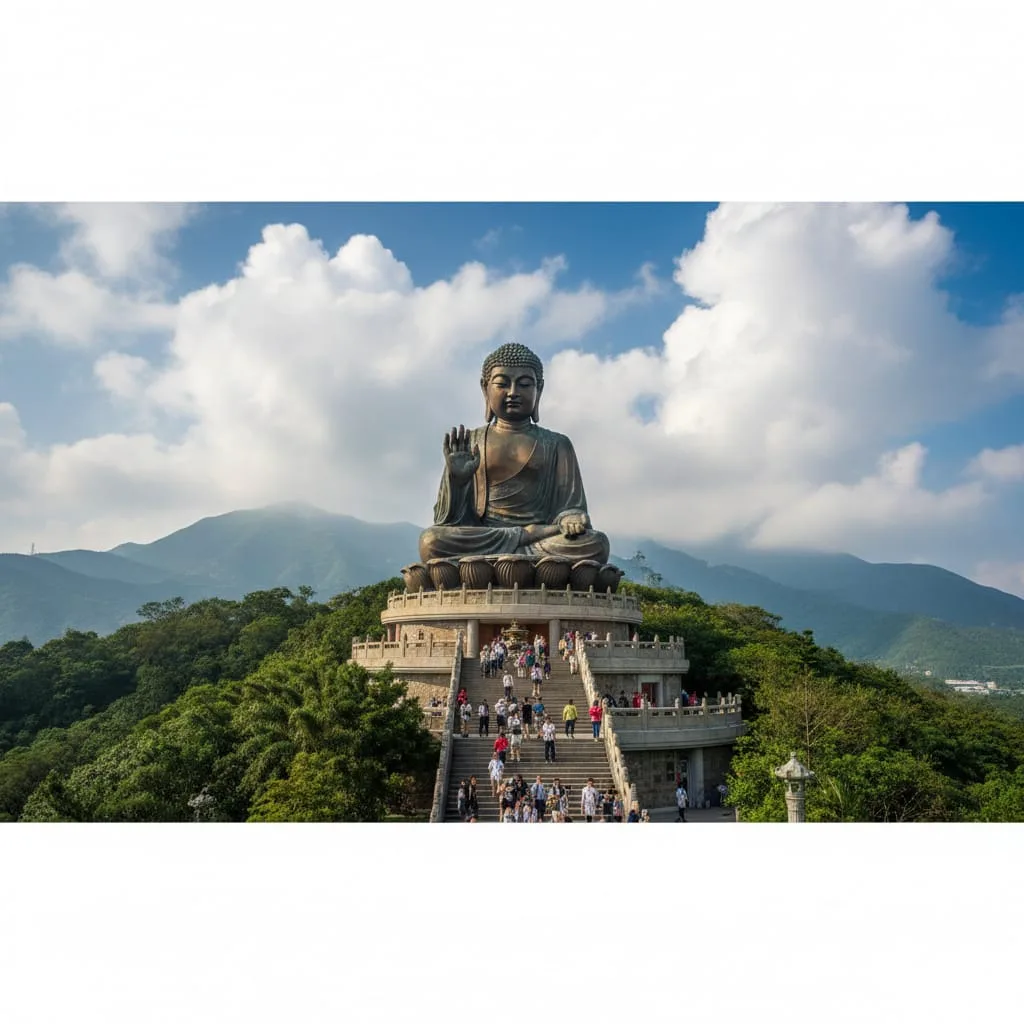 Big Buddha Tian Tan statue Lantau Island Hong Kong