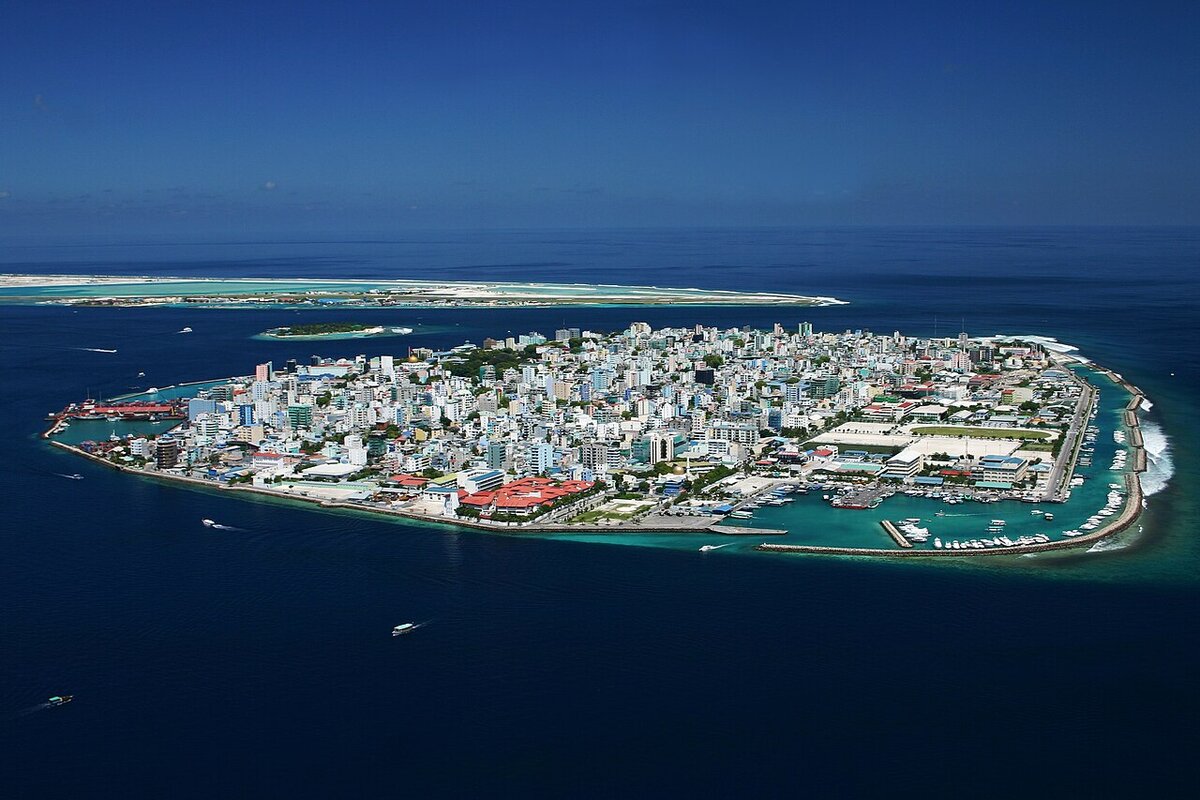 Male Maldives island aerial view — Kochi to Maldives cruise