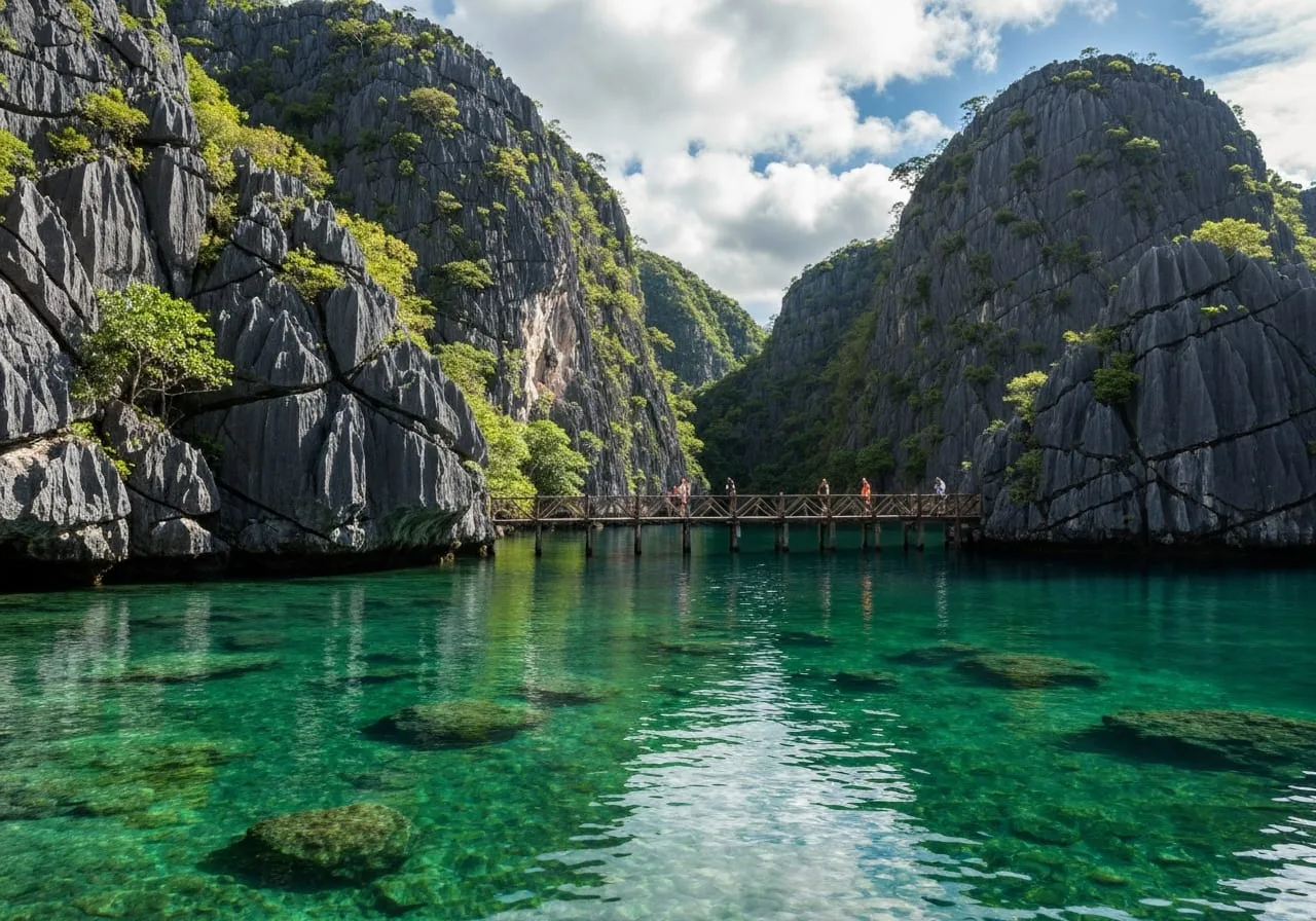 coron kayangan lake palawan crystal clear emerald water