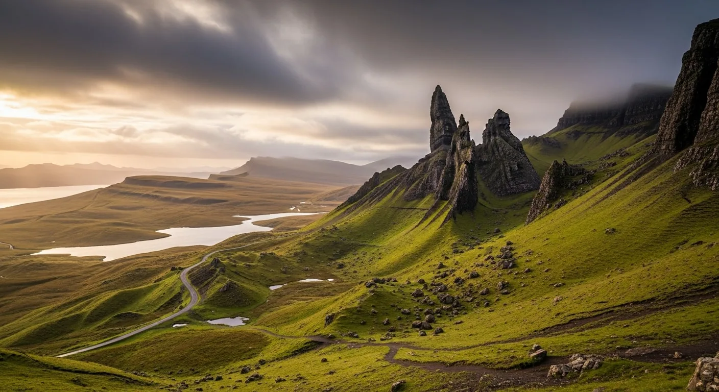 Isle of Skye Old Man of Storr rock formation Scotland