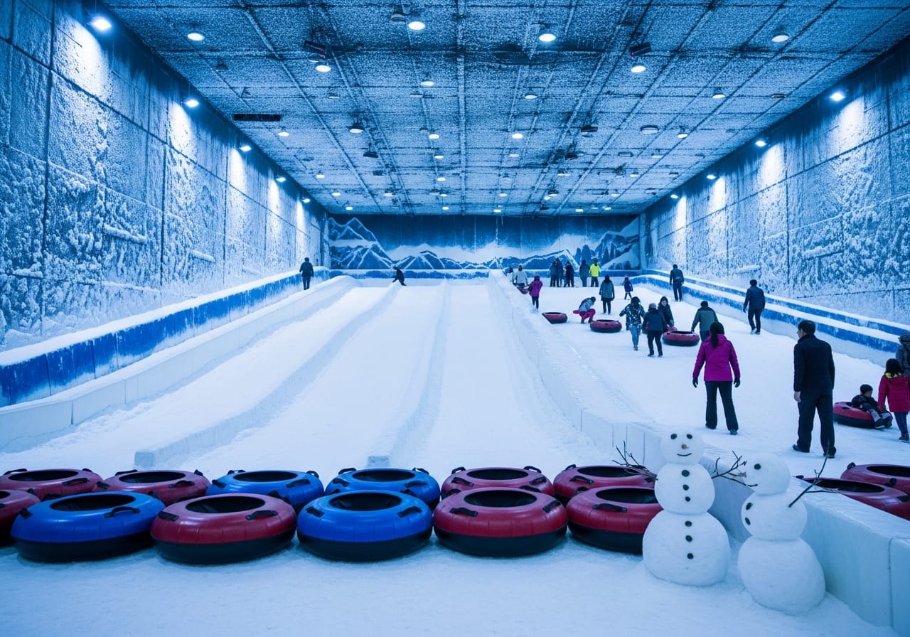 Snow City indoor snow slope at the Singapore Science Centre, a top rainy-day family attraction