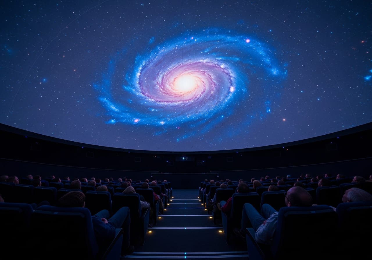 Omni-Theatre dome show at the Singapore Science Centre projecting a galaxy overhead