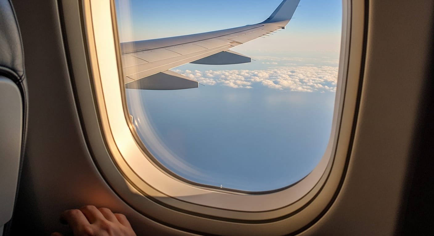 Cabin window view on a direct singapore tour package from bangalore flight
