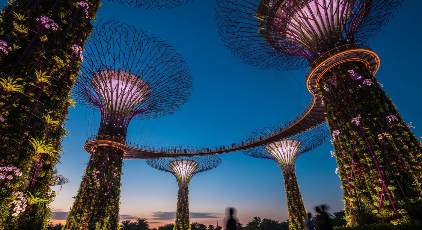 Supertree Grove at Gardens by the Bay on a singapore trip from bangalore