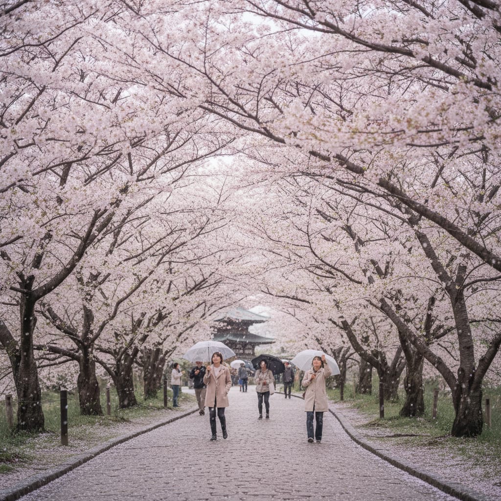 international travel calendar india cherry blossoms Japan spring season