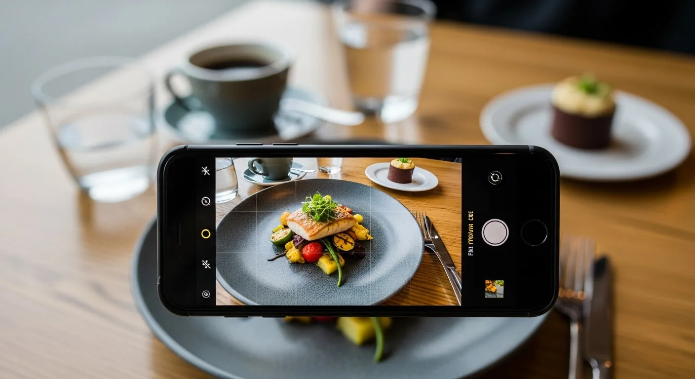 phone food photography with natural light and overhead angle