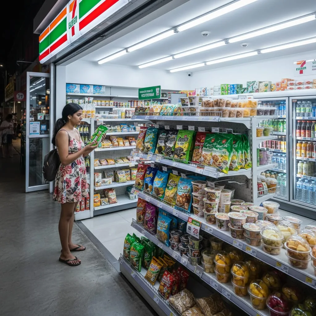 vegetarian food Thailand Indian travelers can safely eat - morning glory papaya salad spring rolls