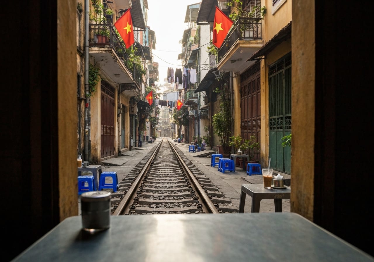 vietnam itinerary from india hanoi train street cafe experience